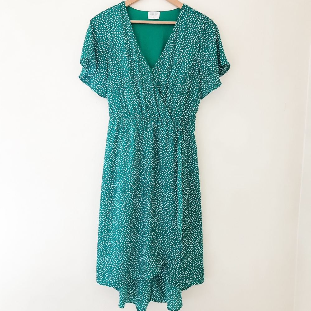 Green and White Polka Dot Dress